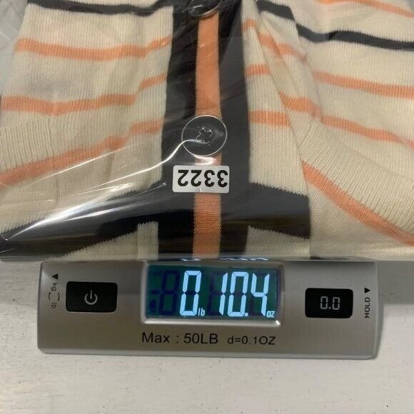 Talbots Womens Medium Petite Ivory Striped Cardigan Pockets Lightweight Layering - Picture 9 of 9